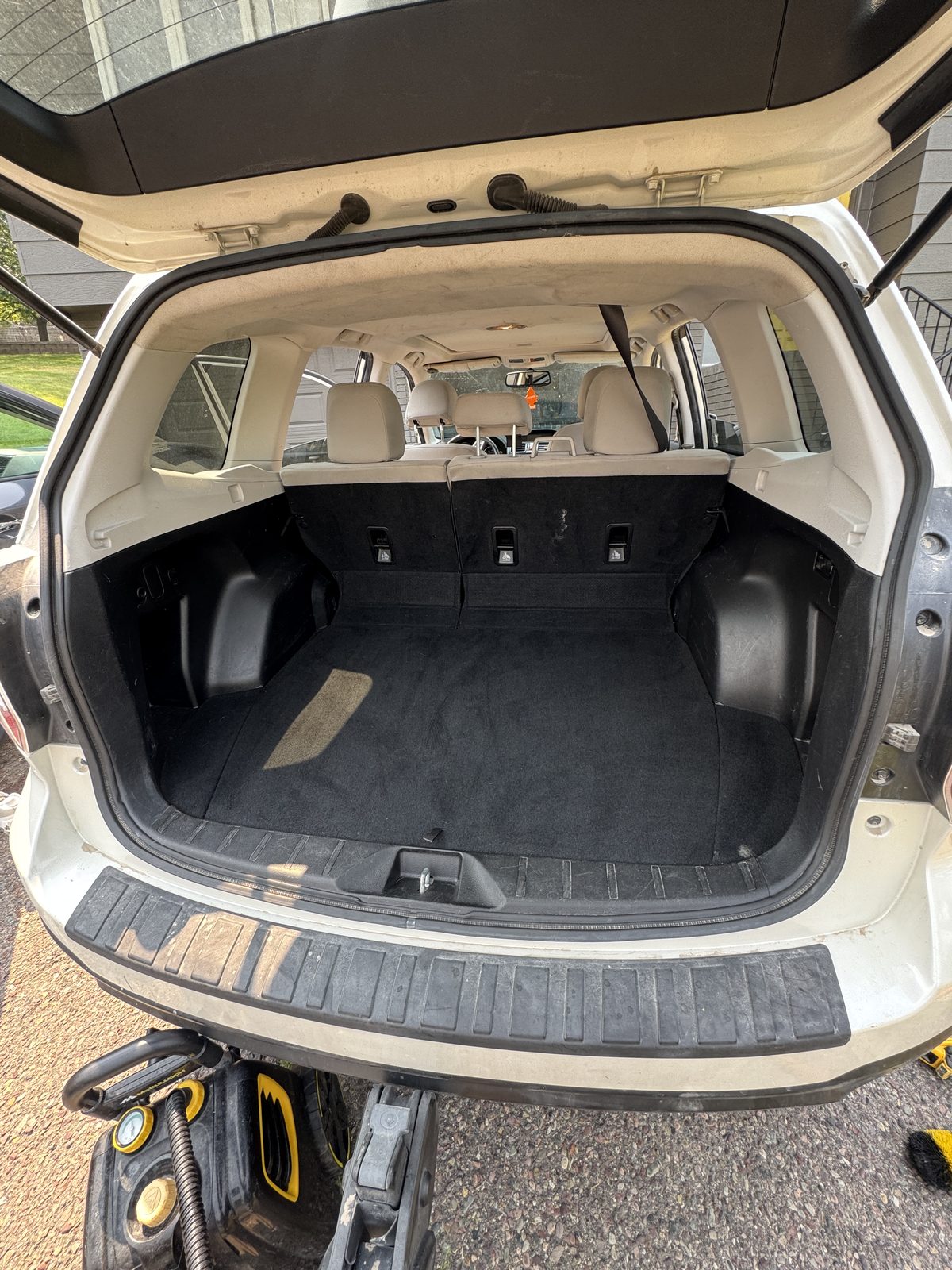Vacuumed Subaru Forester cargo area after an interior detail